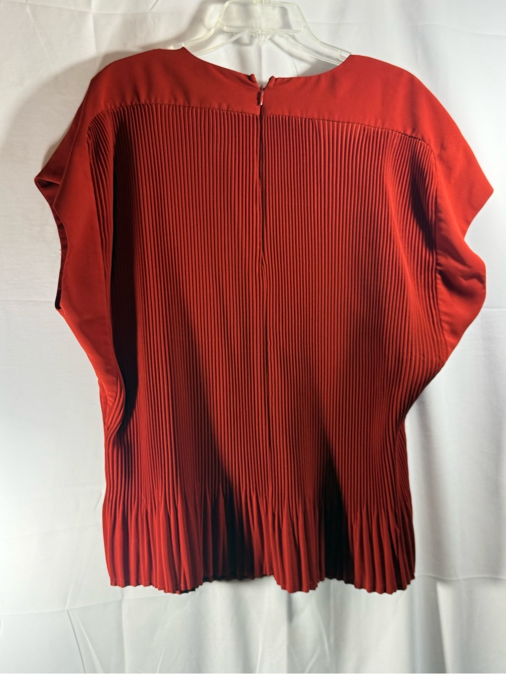 Alfani Women's Orange-Red Pleated Short Sleeve Blouse Size XXL - Picture 5 of 8